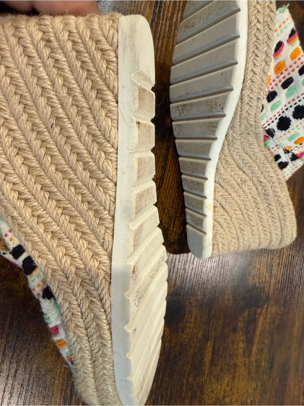 TOMS Embroidered Cream Canvas Slip-On with Mint and Coral Accents